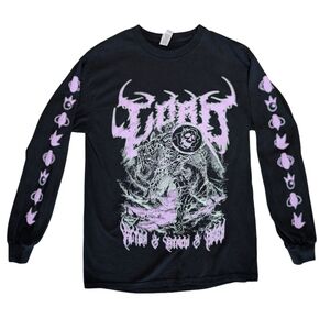 Gildan Men Medium Black Long Sleeve Talk Flies‎ & Birds & Bees Band Graphic Tee